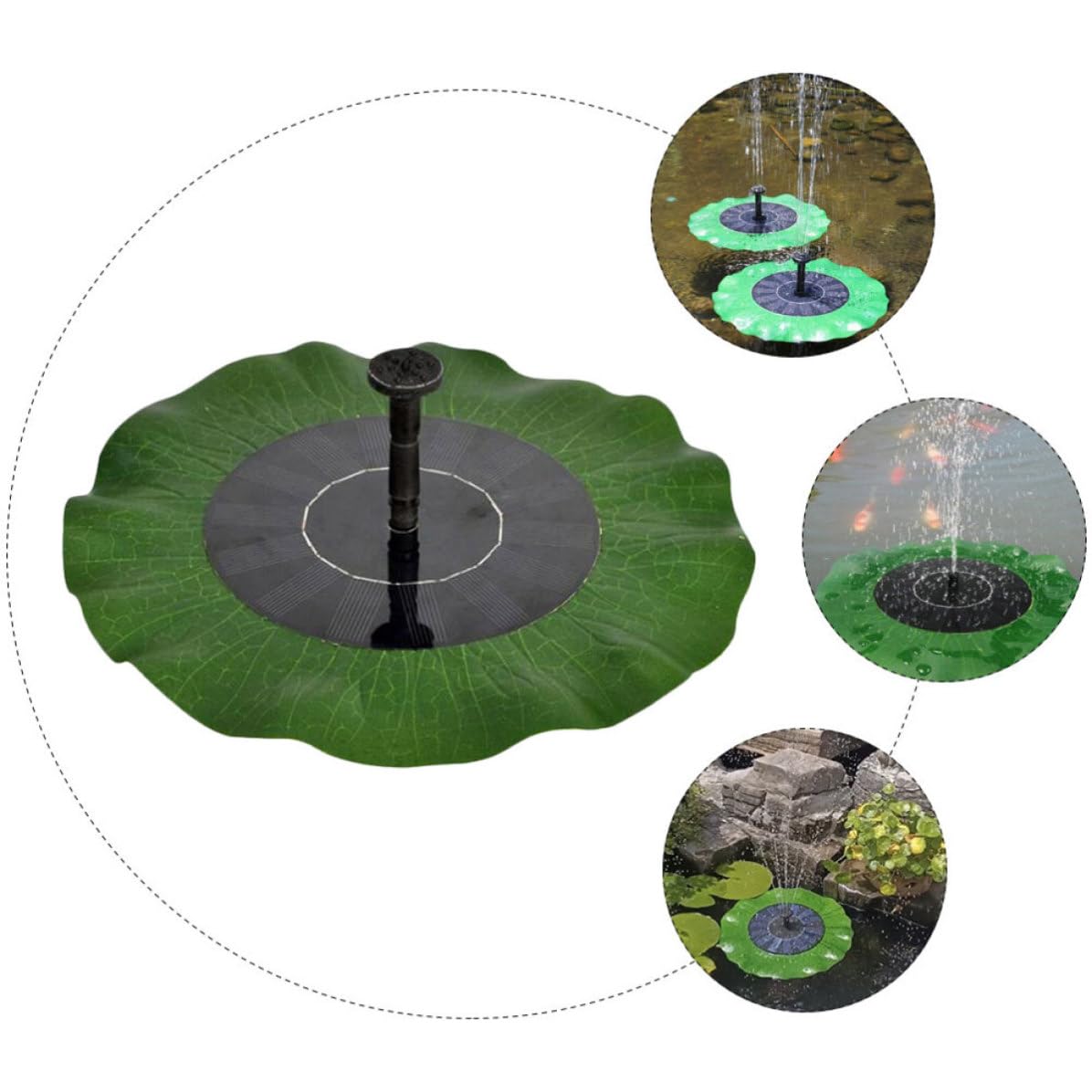 jojofuny Fuente Solar para Baño de Pájaros Bomba de Abs y Silicio Monocristalino para Estanques y Piscinas Exteriores de Jardín