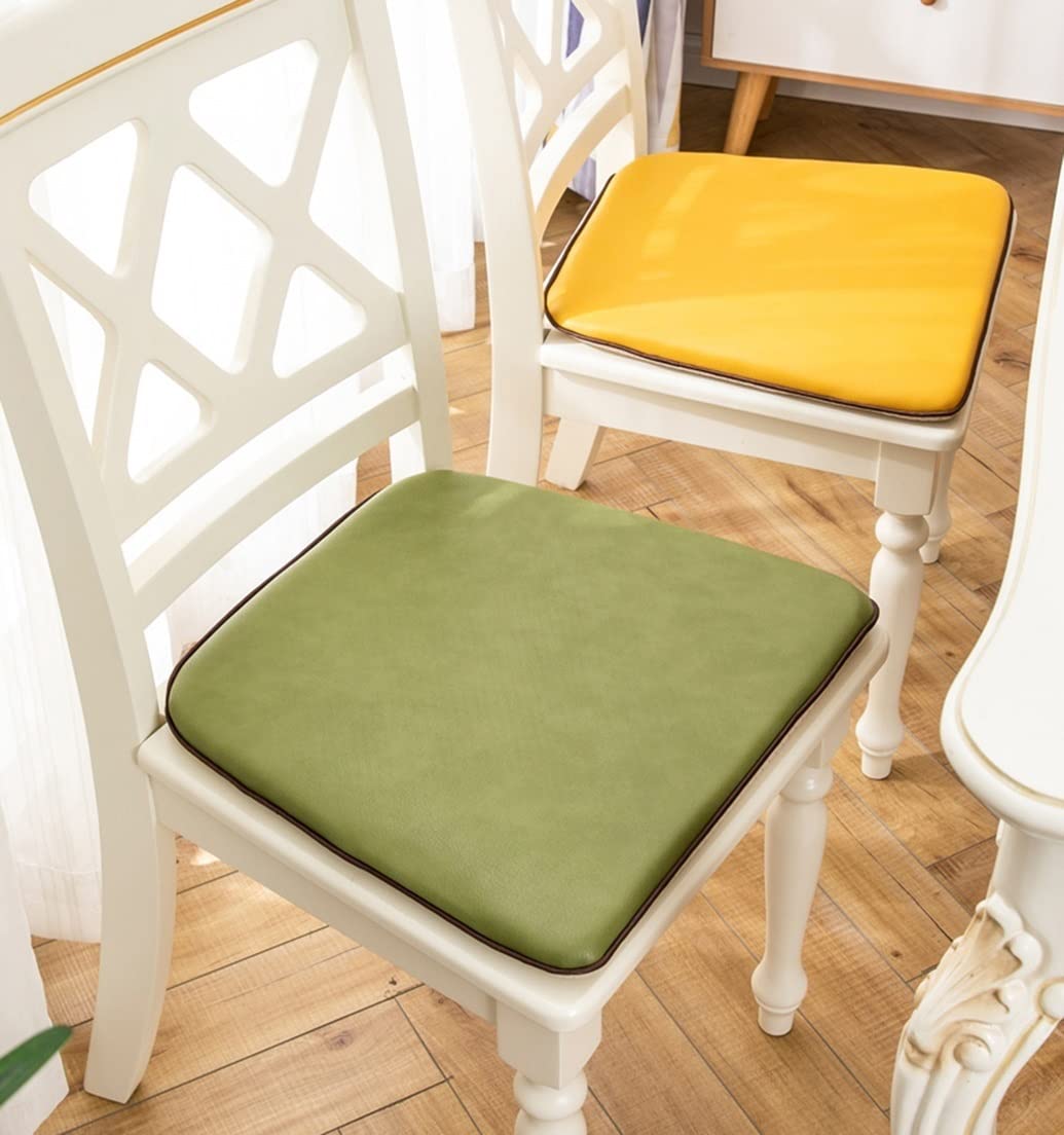 Pokrowce na krzesła jadalniane, Antypoślizgowa skórzana poduszka na krzesło do jadalni w kształcie litery U Wielokolorowa 44x40cm 46x43cm 1 2 4 6 paczek(Yellow-a,46 * 43cm(4packs))