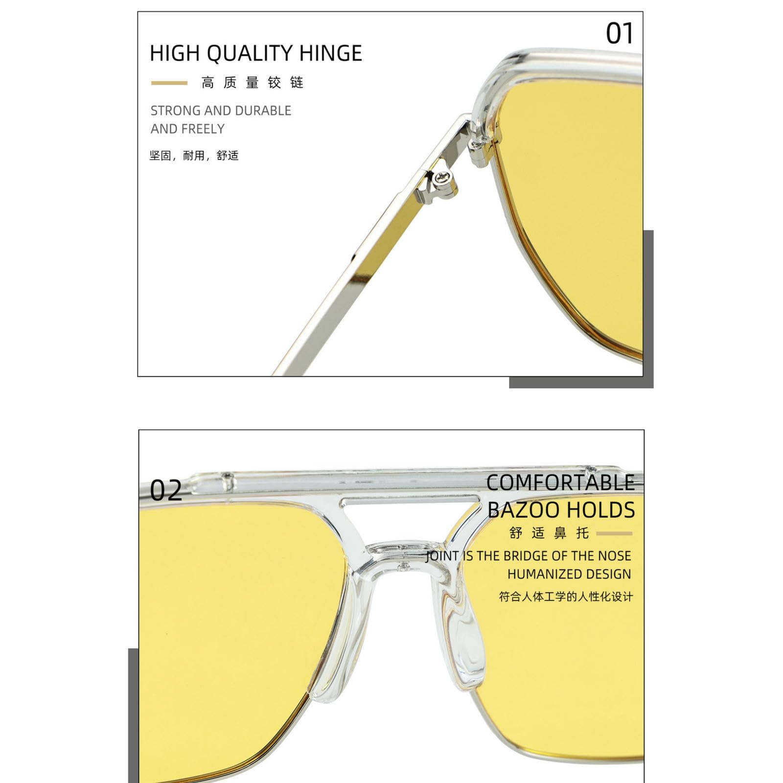 Sonnenbrille Damen Frauen Mode Große Für Das Fahren Von Strand Und Straßenfotografie Sonnenvisiere-c37 Silberrahmen Graues Blatt