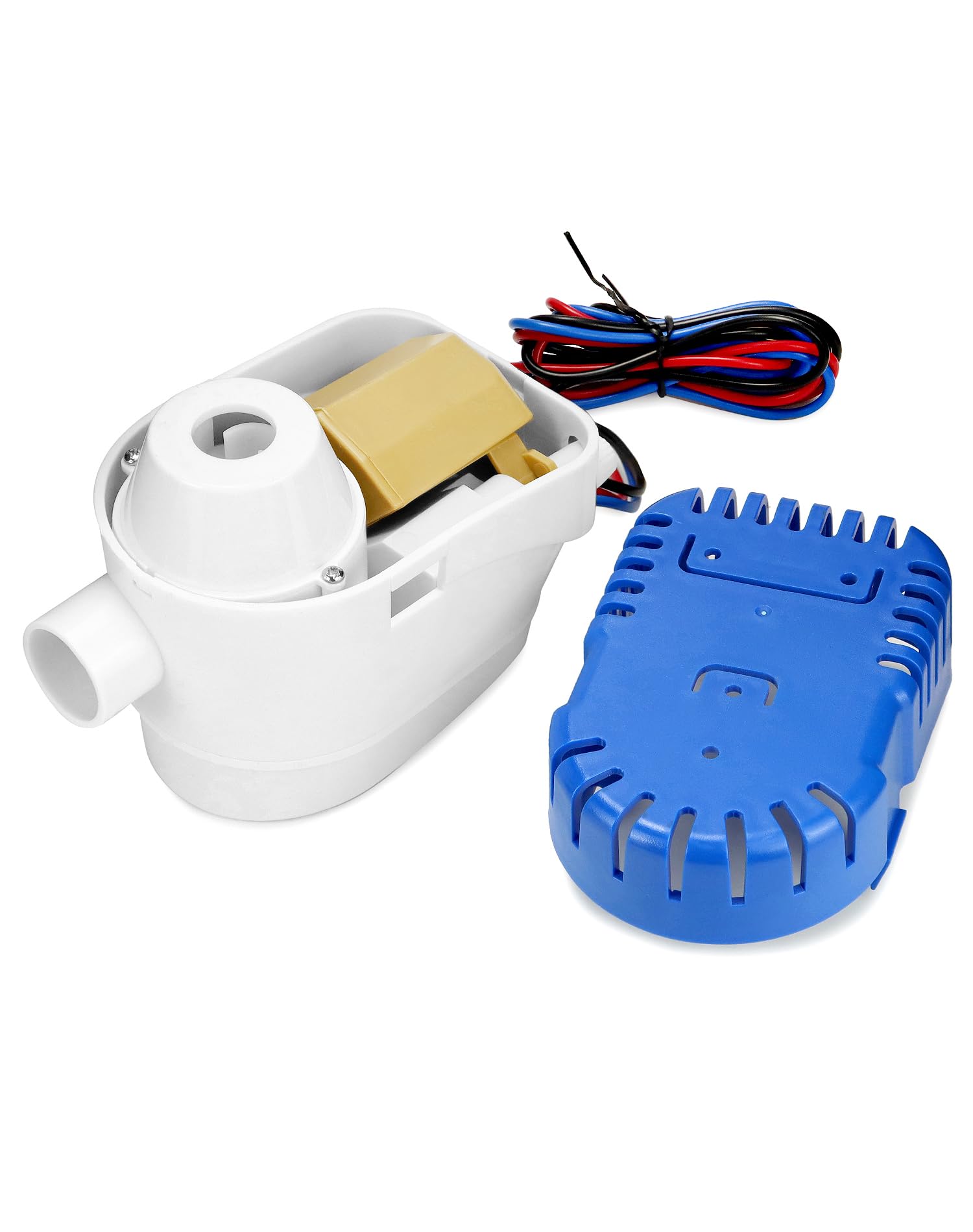 QWORK® Pompa di sentina 12v automatica, con galleggiante, 1100GPH, per allevamenti ittici, acquari, navi