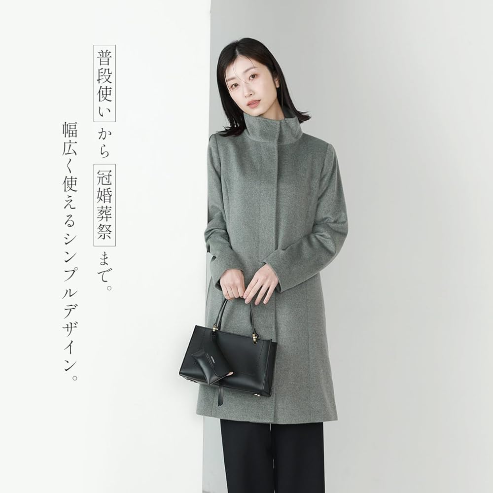 Amazon | [Filomo] カシミヤ 100% スタンドカラー コート レディース