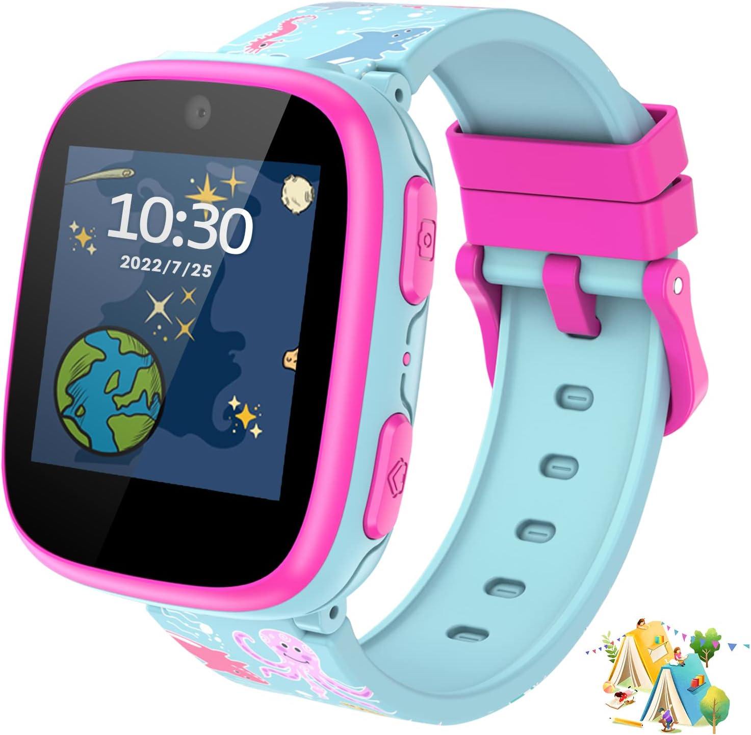 2022 Reloj Inteligente Niños,Smartwatch Niños con Juegos, música,Audiolibros, Podómetro Calorías Vídeo, Juguetes para niños de 3 a 10 años de Edad, Reloj de Pantalla táctil para niños