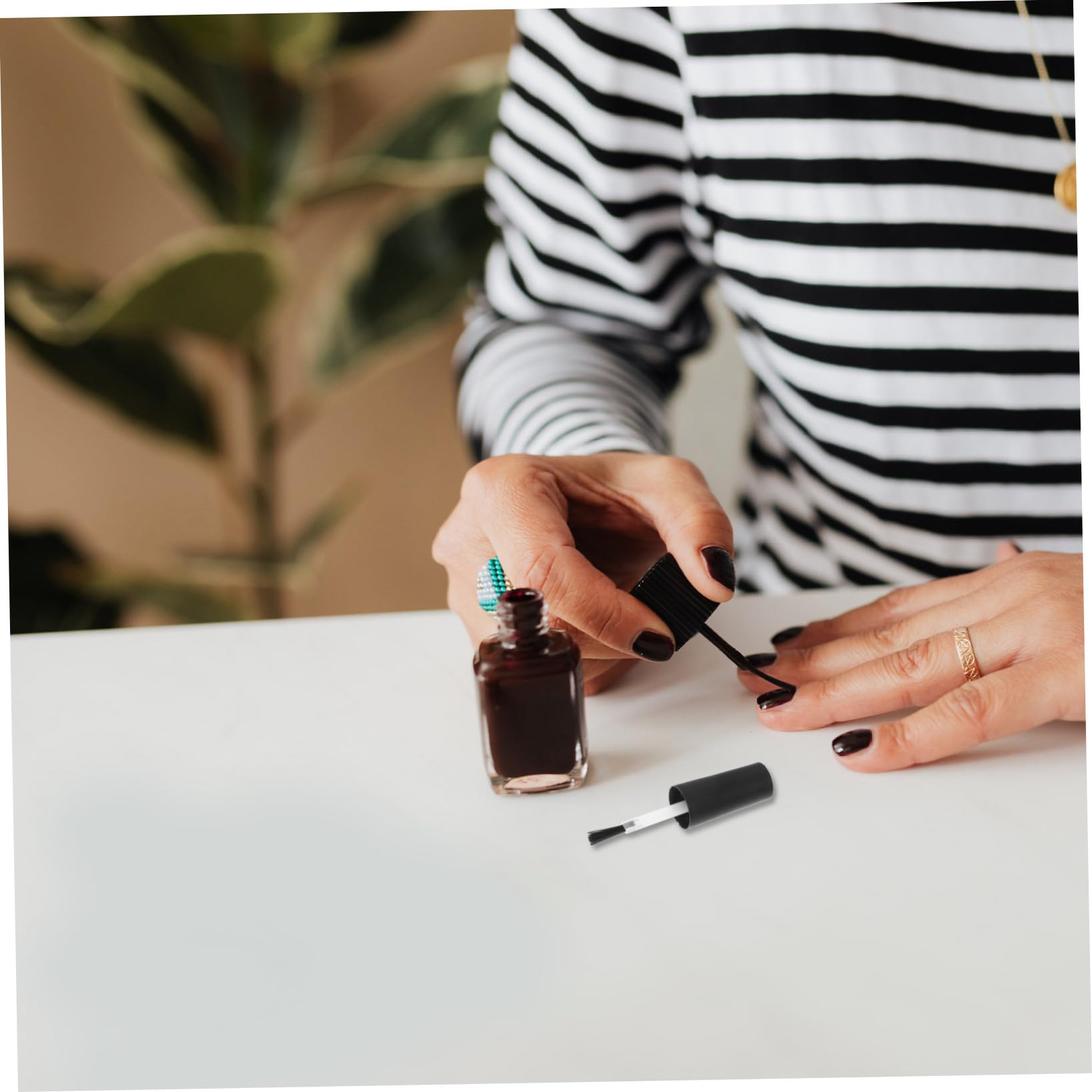 Healeved 100piezas Cepillos Para Esmalte De Uñas Con Reemplazo De Brochas Para Botellas De Gel Práctico y Seguro Para Manicura
