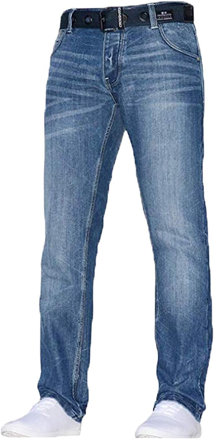Crosshatch New Mens Straight Fit Designer Branded Farrow Jeans All Waist & Leg Sizes Jeanbase