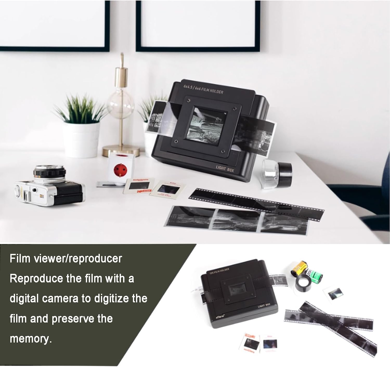 Scanner de Film Mobile, Porte-Film pour Négatifs 135 et 4x5, LED USB