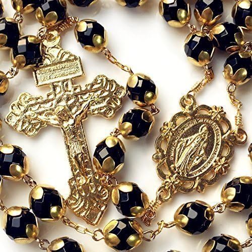 elegantmedical Agate Beads Rosary Italy Pardon Cross catholic necklace Mens/Womes Gift - Image 2