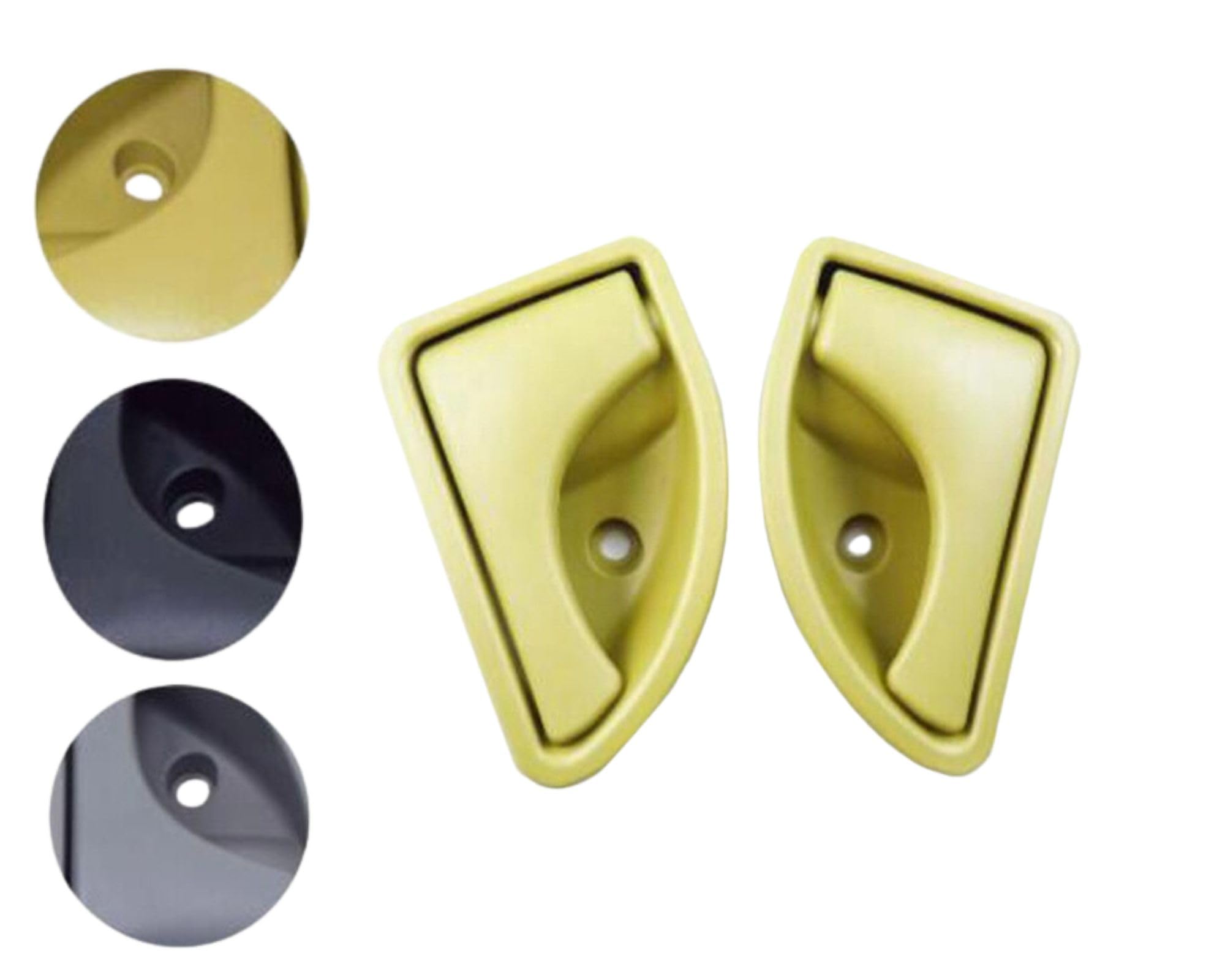 Ugozen Poignée de Porte Avant Gauche et Droite, Clanche de Portière pour RENAULT TWINGO (1993-2007) / KANGOO (1998-2010) (JAUNE/VERT) ✯Marque FRANÇAISE ✯