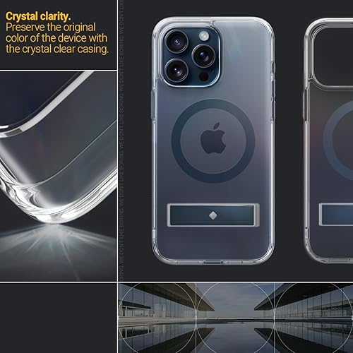 Miniatura 10 de Caseology Capella Mag Kickstand - Funda 5G con función atril para iPhone 15 Pro Max ultratransparente antiamarilleamiento compatible con Magsafe