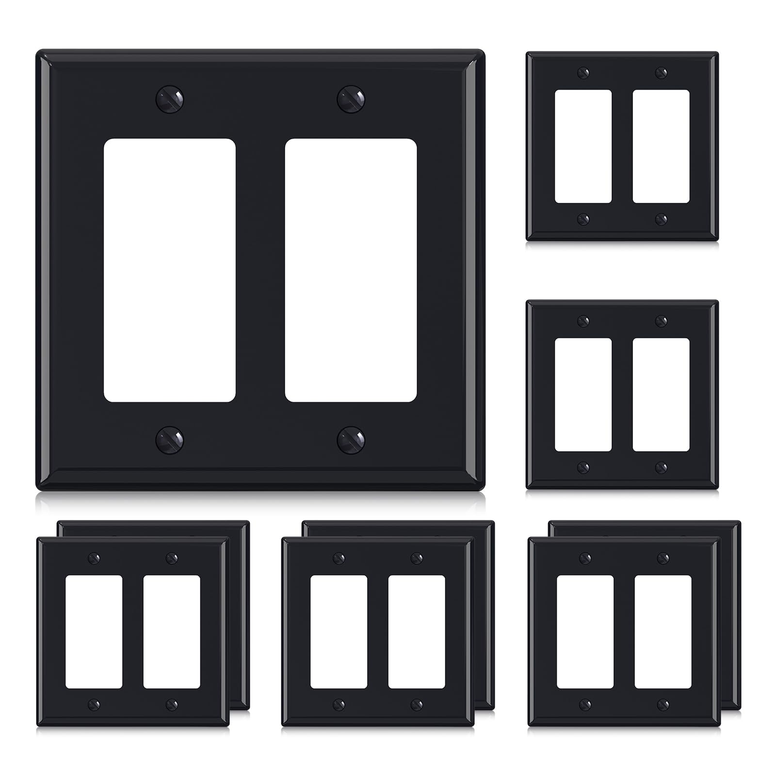 Decorative Wall Plates - Glossy Black (5 Pack) -12 Decorative Wall Plates - Glossy Black (5 Pack) -12