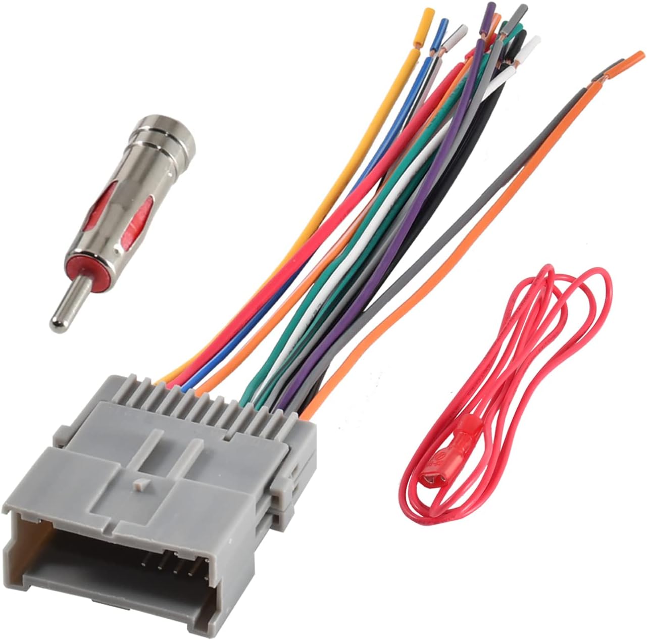 RED WOLF Car Radio Wiring Harness w/Antenna Adapter Compatible with 20022008 GM Chevy Silverado