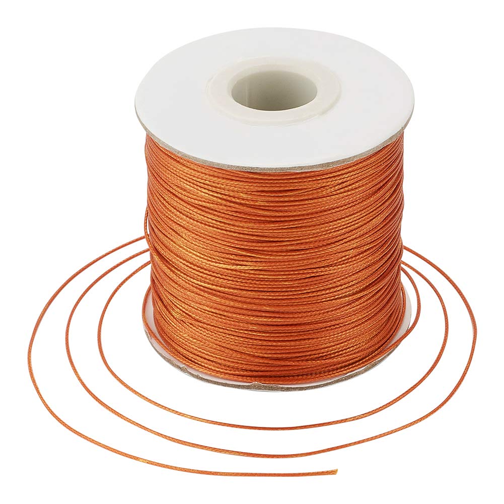 Craftdady 185 Yards 0.5mm Waxed Cord Imitation Leather Thread Braided Waxed String for Jewelry Making Macrame Beading, Chocolate