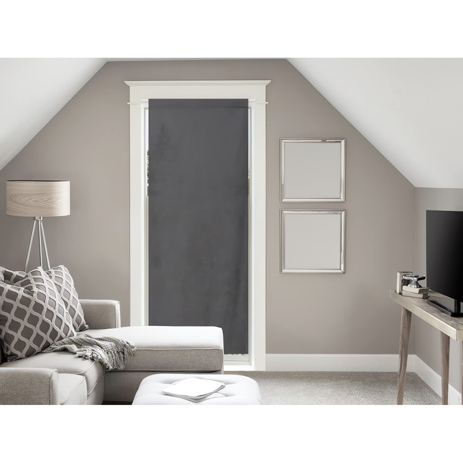 Soleil d'ocre Panama Covering Gate Window, Cotton, Anthracite, 90 x 200 cm, Charcoal, W 35.4" x L 78.7" (1 Panels)