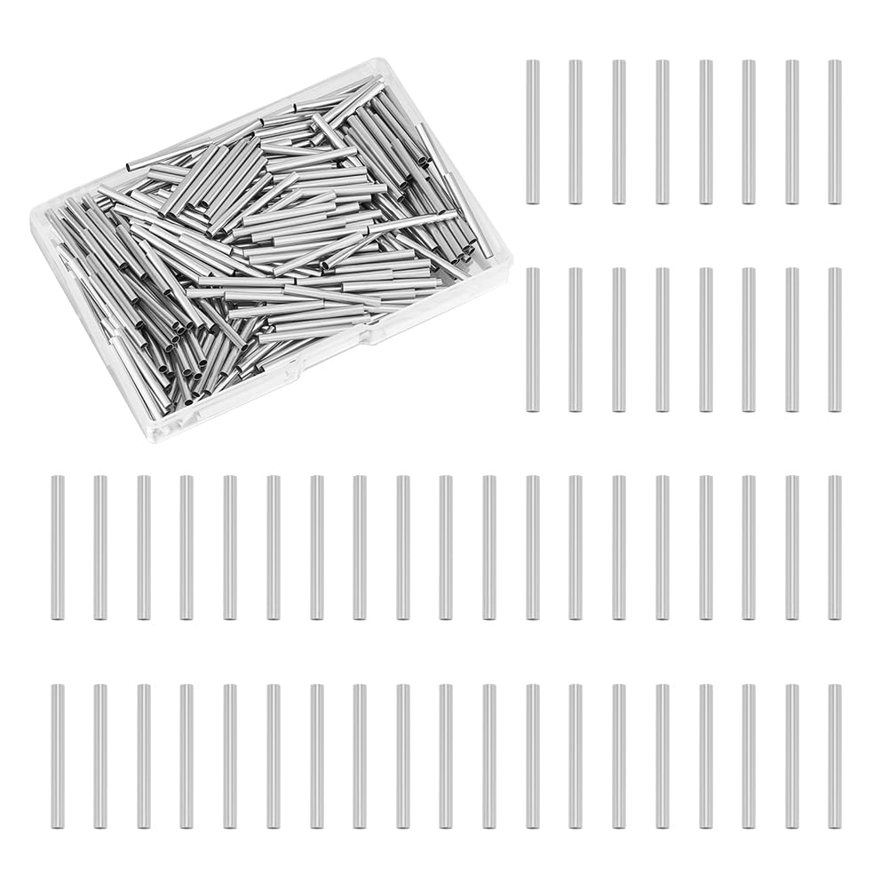 UNICRAFTALE 300pcs Stainless Steel Tube Beads 25mm Long Straight Spacer Noodles Beads 2mm Hole Metal Tube Loose Bead Connector Spacer Bead for DIY Bracelets Necklaces Jewelry Making