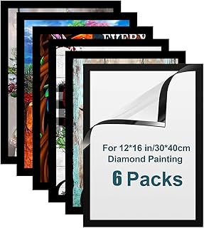 6 Pack Diamond Painting Frames, Frames for 12x16in/30x40cm Diamond Painting Canvas, Diamond Painting Frames for Diamond Painting Display and Protection, Home Wall Office Decor