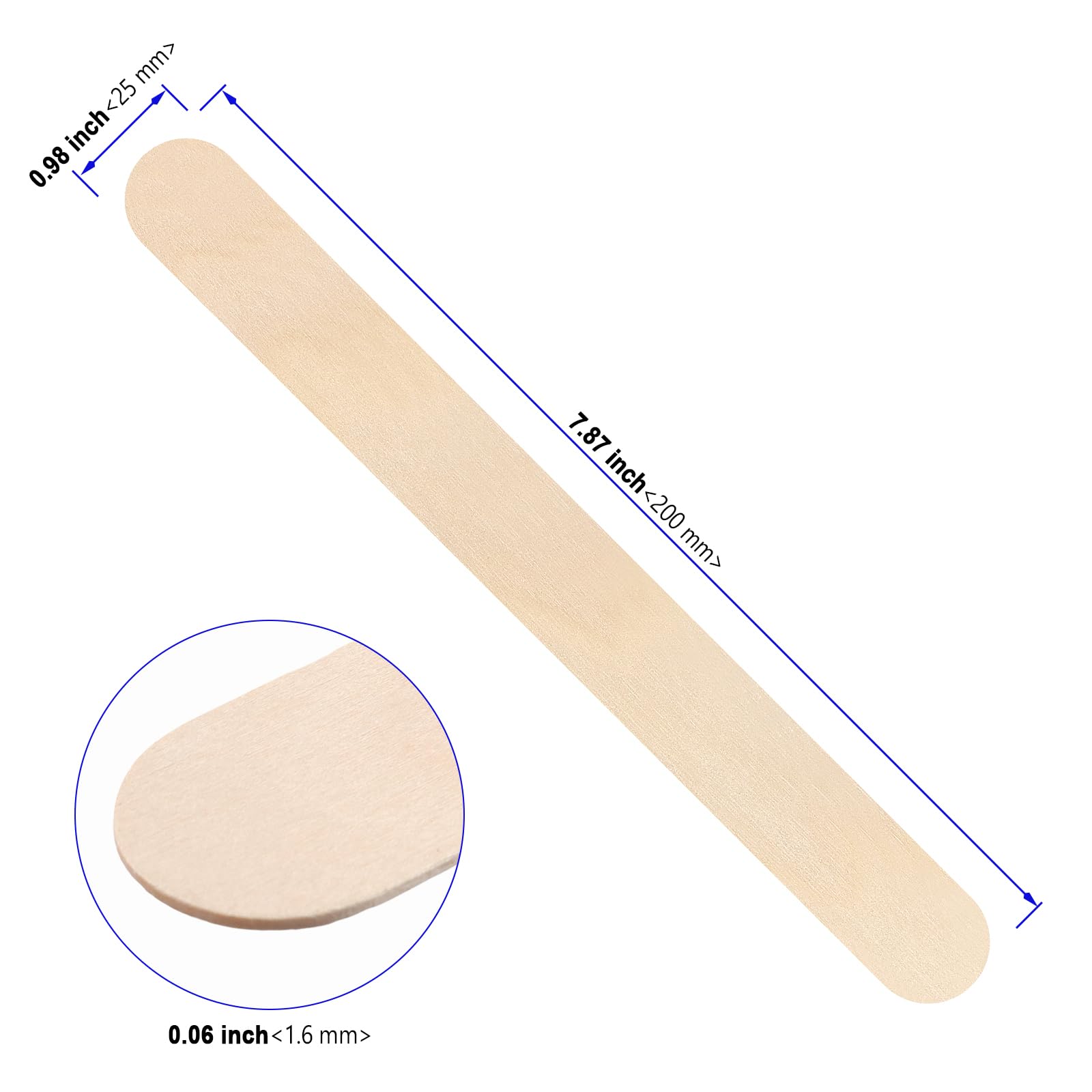 KOHAND 500 PCS 8 Inch Popsicle Sticks, Tongue Depressors, Jumbo Craft Sticks for Crafts, Ice Cream, DIY, Building Projects
