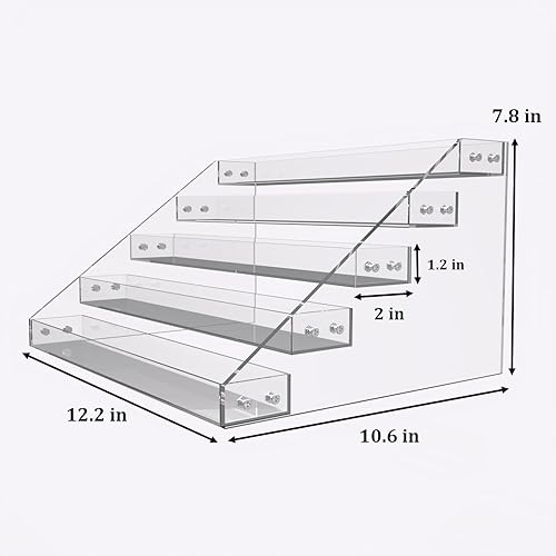 Miniatura 7 de Organizador de especias acrílico para gabinete, estante escalonado para especias, organizador de almacenamiento de mostrador para organización y