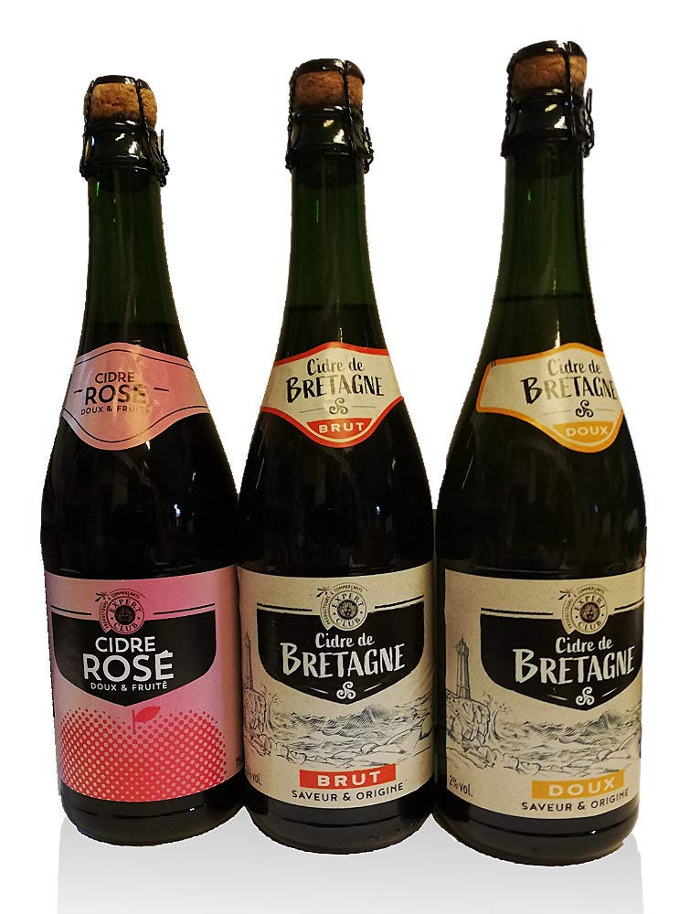 Cidre de Bretagne - Probierpaket- 3 Sorten- Apfelwein Frankreich-Top-Präsent!!!