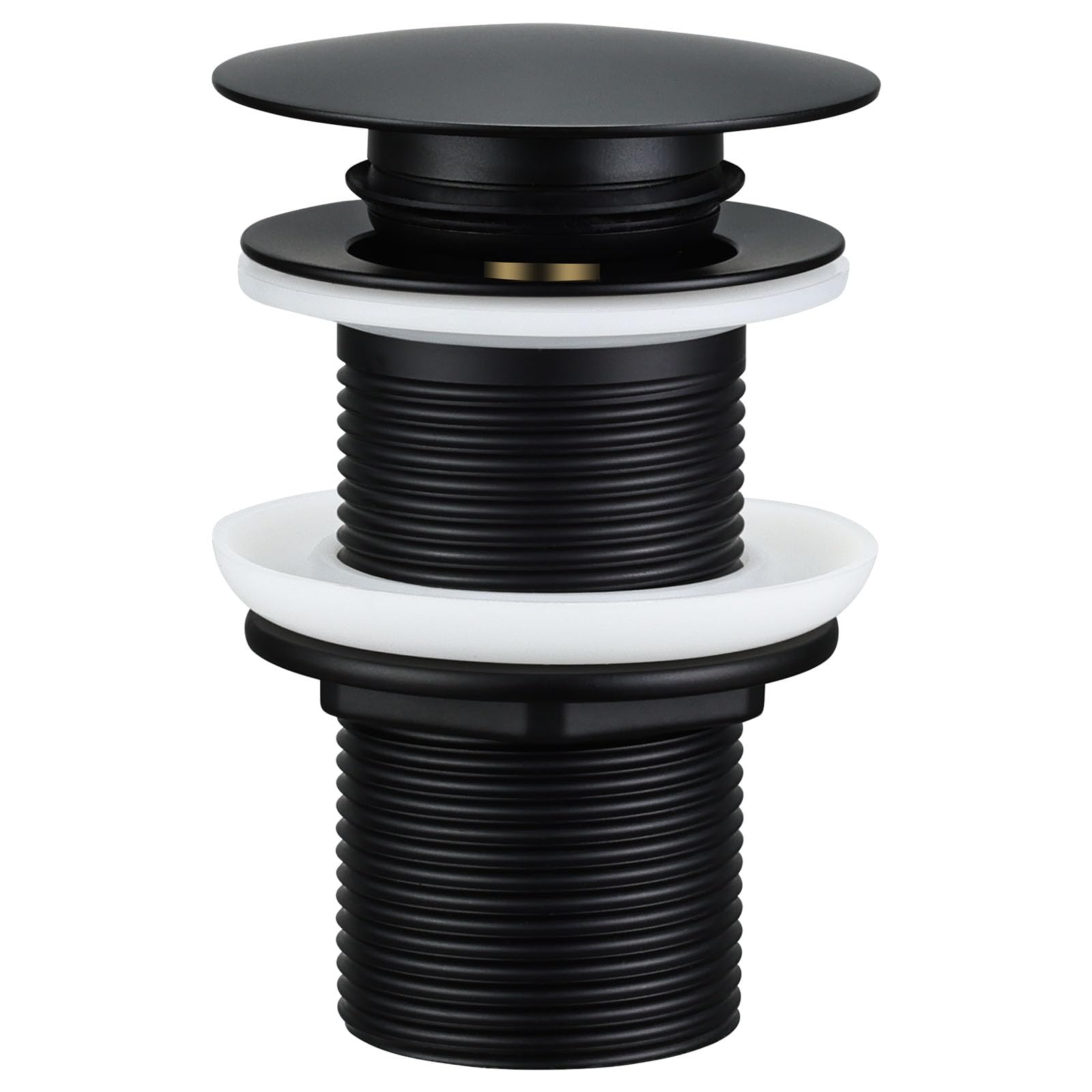 Peppermint Black Bathroom Sink Waste Unslotted Pop Up Basin Waste, Modern Click Clack Waste Sink Plug Drain Without Overflow For Bathroom Basin, Vessel Sinks (Unslotted, )