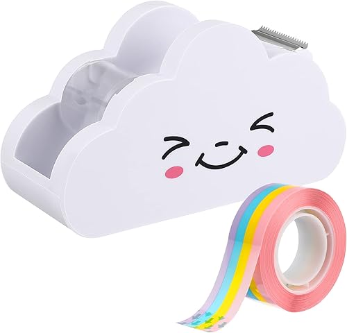 Dispensador de cinta en la nube, cortador de papel Washi, dispensador de dibujos animados con cinta arcoíris para el hogar, escuela, oficina,