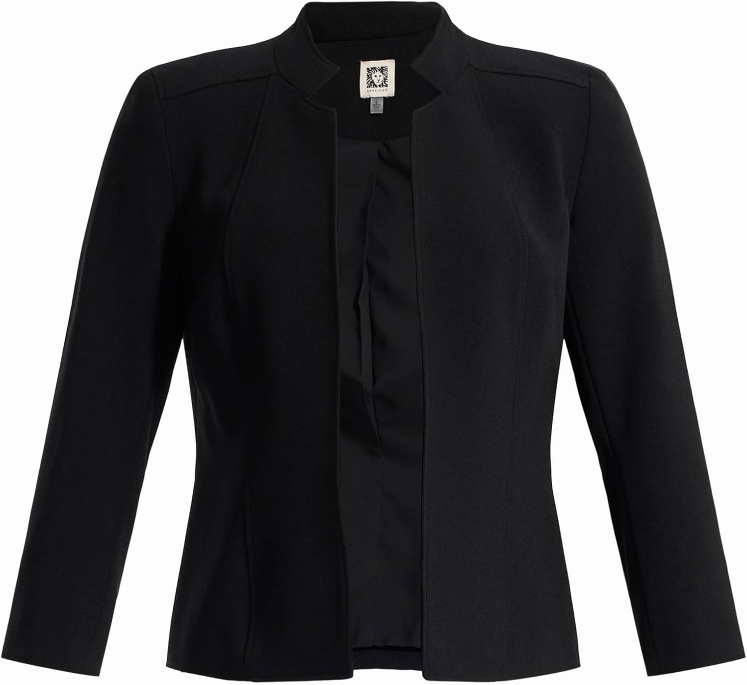 Anne Klein Womens Stand Collar Open Front Jacket