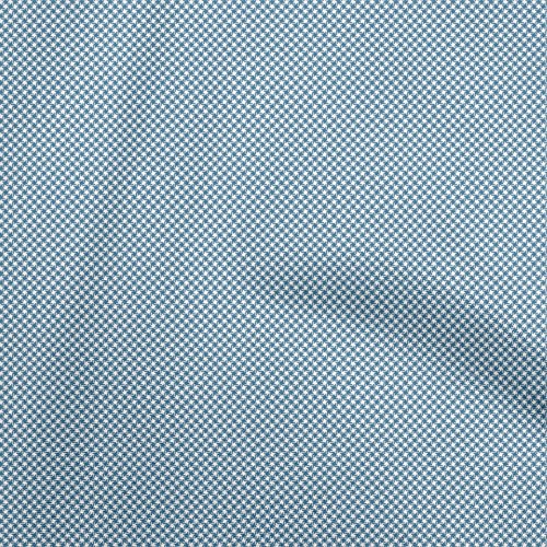 oneOone Cotton Poplin Medium Blue Fabric Check Dress Material Fabric Print Fabric By The Yard 56 Inch Wide-37