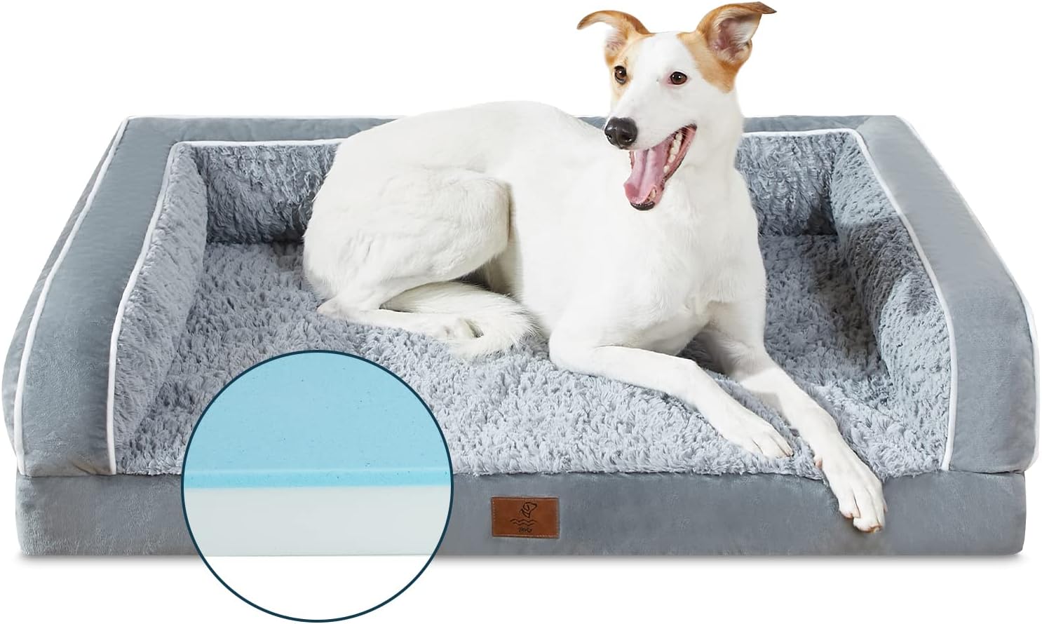 Yiruka Dog Beds for Extra Large Dogs, Grey Cooling Large Dog Bed