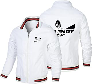 RILIPU Unisex Jackets Spring Thin Jacket - FEN-DT Print Softshell Jacket Motorcycle Windproof Outerwear Coat with Full Zip - Youth Gift