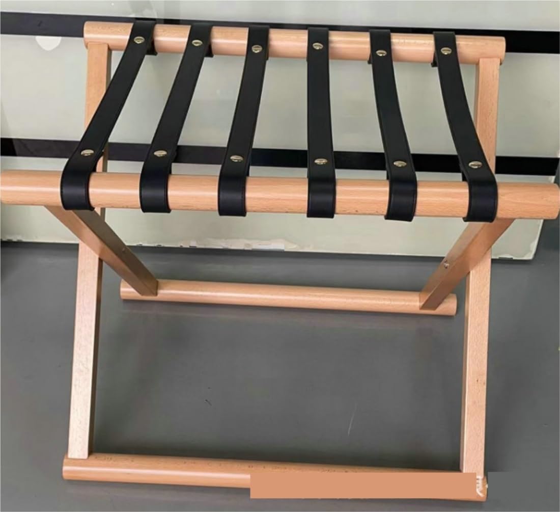 バゲージラック 荷物ラック 荷物置き台 折りたたみ式スーツケーススタンドブナ材荷物ラックホテルの部屋の寝室の荷物保管ラック 荷物置き