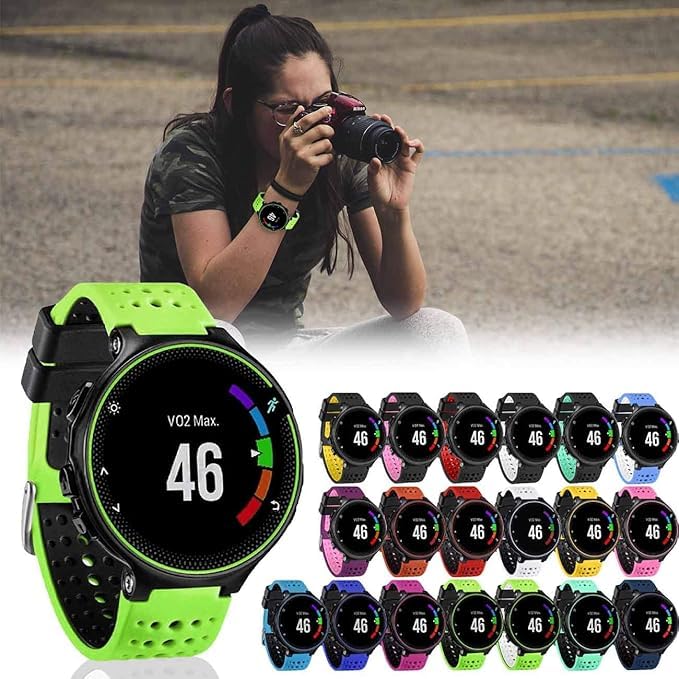 Image of Band Compatible with Garmin Forerunner 235, Soft Silicone Replacement Watch Band Strap Wristband for 220 /230 /235 /620 /630 /735XT /235 Lite Smart Watch for Women Men