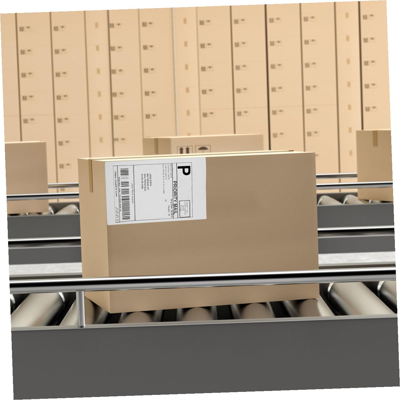HOMSFOU 500 Pezzi Etichette Termiche per Spedizioni Carta Compatibile con Stampante Rollo e Zebra Facile Applicazione Superficie Liscia e Riutilizzabile per Organizzazione