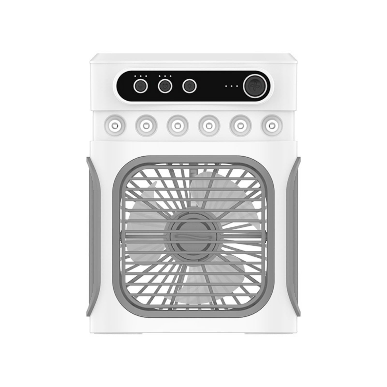Jazuaiao White Portable Air Conditioning Fan Humidifying Fan Desktop With Night Light Household Sprayer Refrigeration Conditioner Portable Tower For Bedroom And Camping