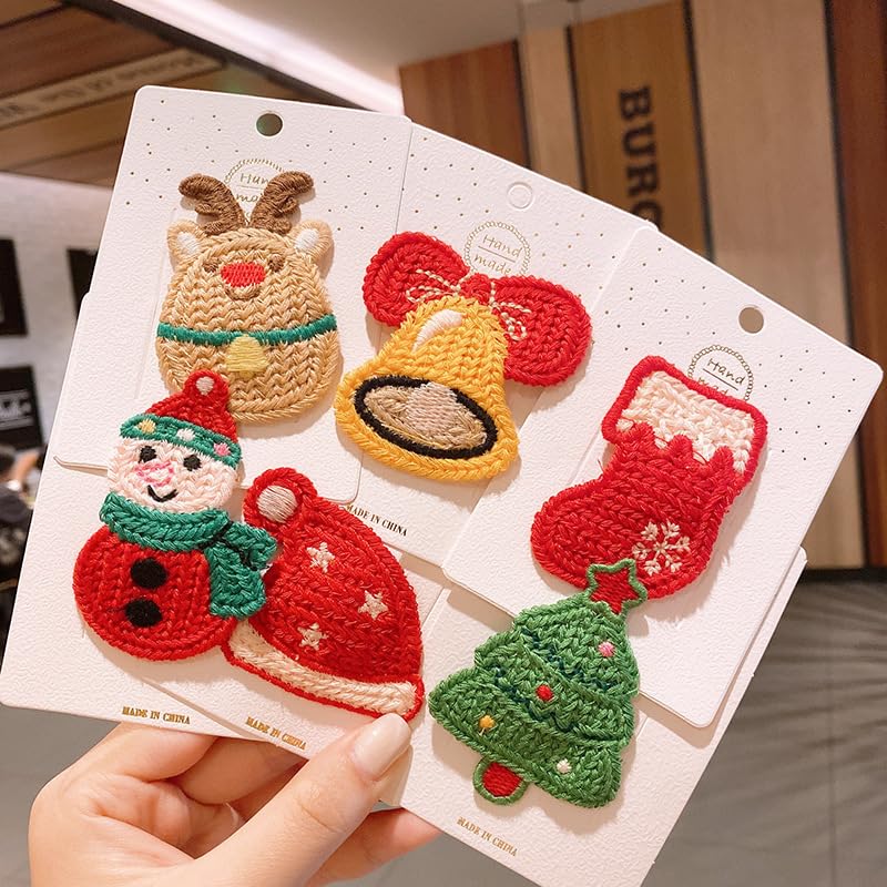 Miniatura 6 de xuzhiyuan 7 pinzas para el cabello con diseño de reno para árbol de Navidad, bonitos pasadores de frutas, fresas y limones, accesorios para el