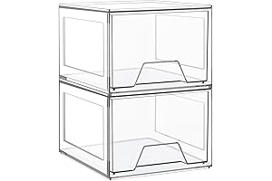 2 Pack Stackable Makeup Organizer: Clear Plastic Drawer for Bathroom and Vanity Storage