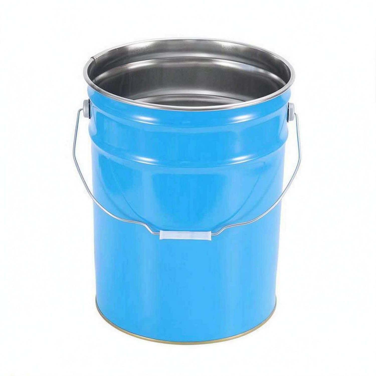 Glossy Finish Tin Pail Rolled Rim 20L Blue Bucket Metal | Construction Finish Handle Metal Blue 20L Bucket-image-13