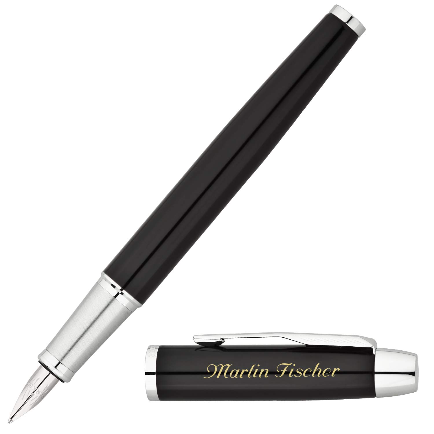 Parker Schreibset IM Schwarz C.C. mit Laser-Gravur Füllfederhalter und Kugelschreiber im LOGIC Geschenk-Etui
