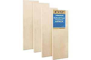 Falling in Art Unfinished Birch 4 x 12 Canvas Panels