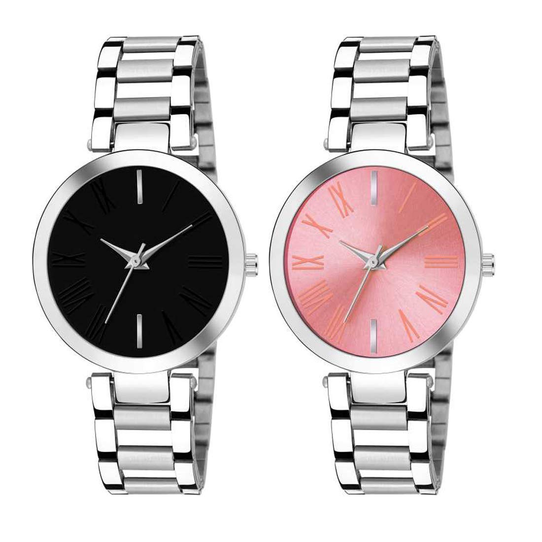 crispy Shaded Dial Black and Pink Silver Strap Analog Watch - for Girls & Women (B084DNB5YG) Amazon Price History, Amazon Price Tracker