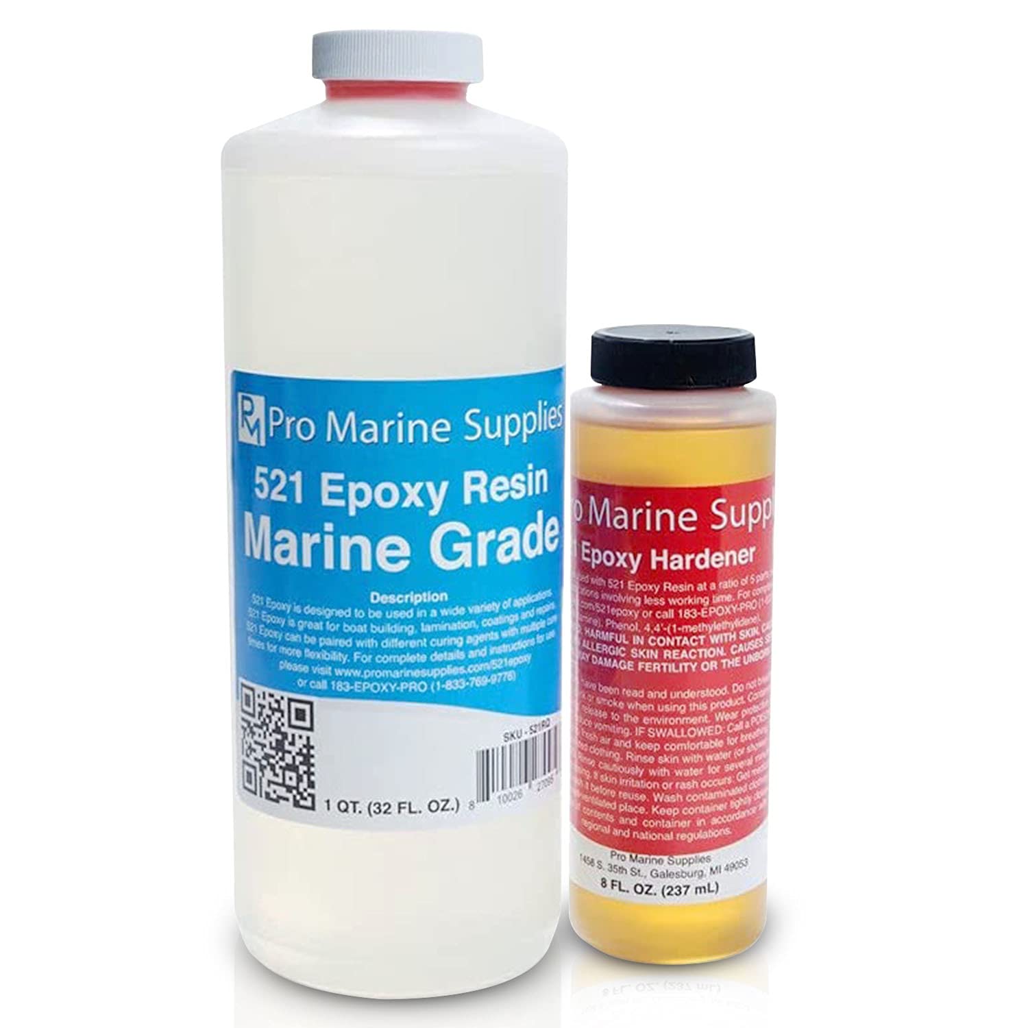 Pro Marine Epoxy Resin and Hardener Kit 521 System WITH PUMPS
