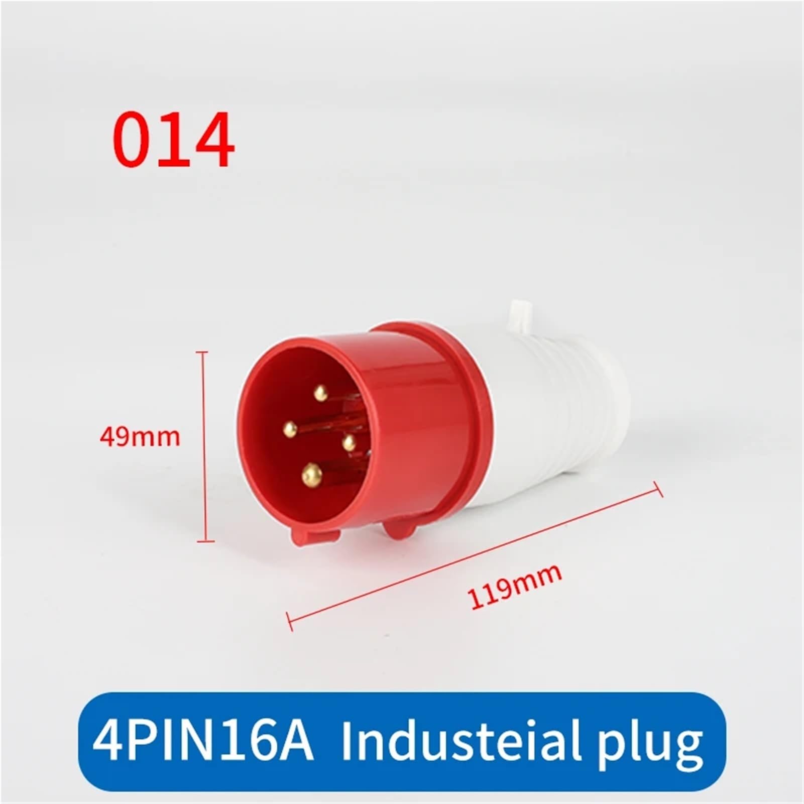 1 presa industriale a 4 poli, 16 A, IP44, impermeabile, rosso e bianco
