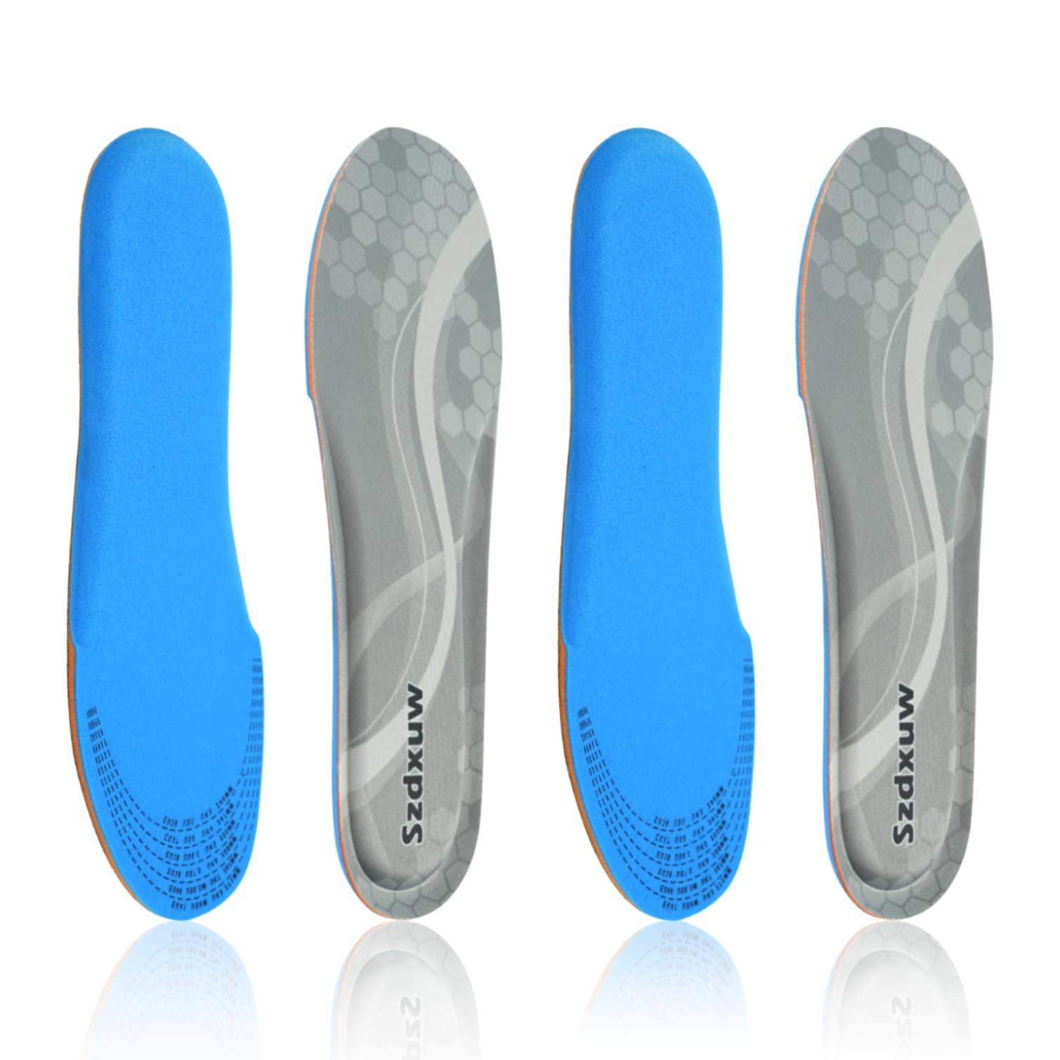 Szdxuw 2 paia Solette in Memory Foam Donna Uomo - Inserti per Scarpe Regolabile alla Misura Comfort Traspirante, Inserti Per Scarpe Da Ginnastica, Lavoro, Sportive E Stivali, Grigio Uomo