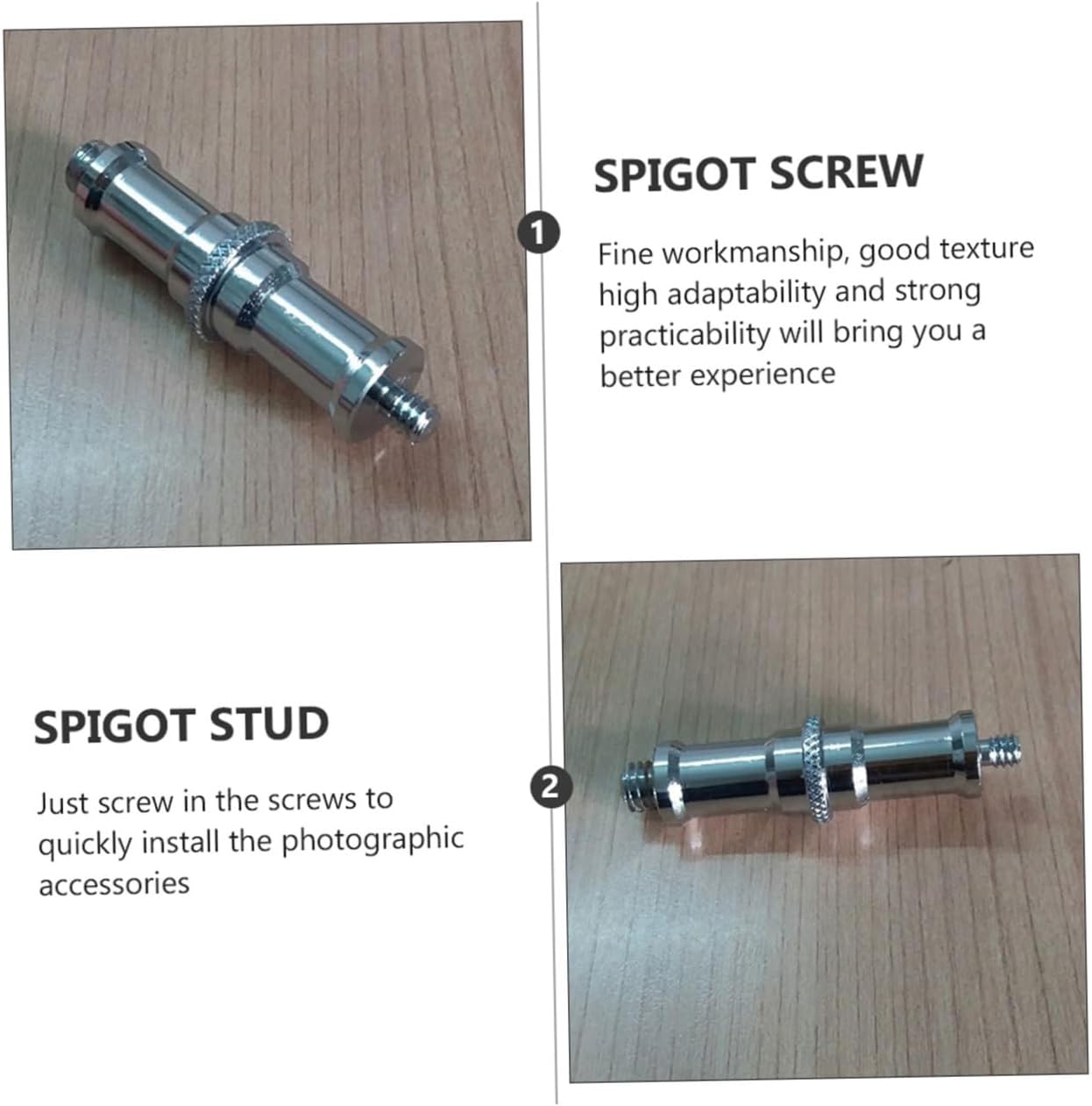 4pcs 1/4 to 3/8 Threaded Screw Adapter Spigot for Camera Tripod Mounting Hardware Studio Light Stand Accessories
