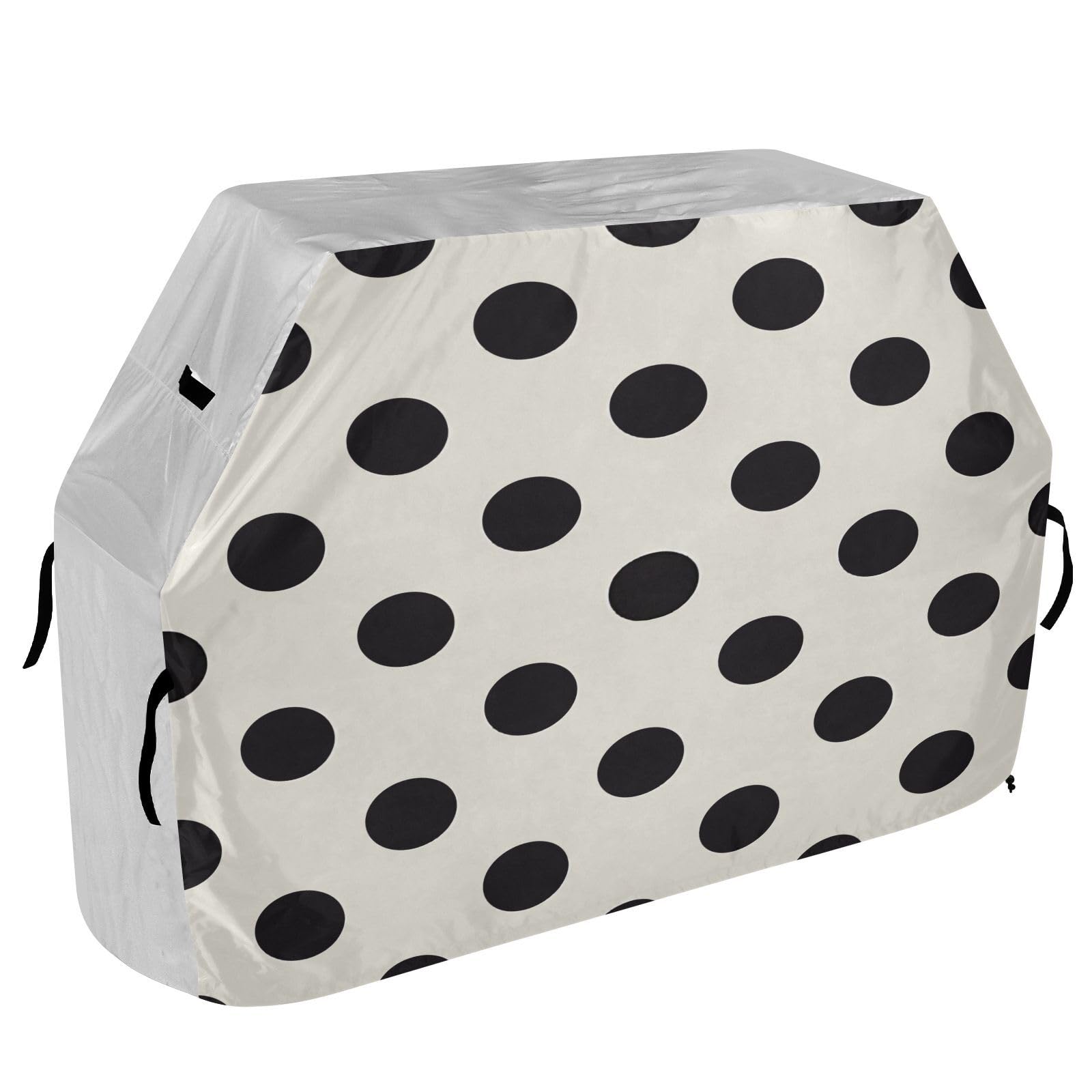 Fundas para ahumadores de 65 pulgadas, resistentes a la decoloración y a los rayos UV, para exteriores, fundas de ahumador de moda, diseño de lunares, color negro y beige