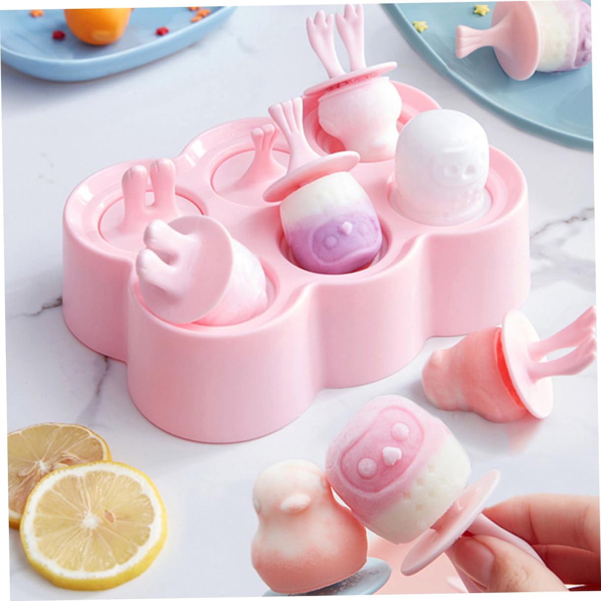 Moules à Glace en Silicone, Lot de 4 Sets de Sets, Forme Animal