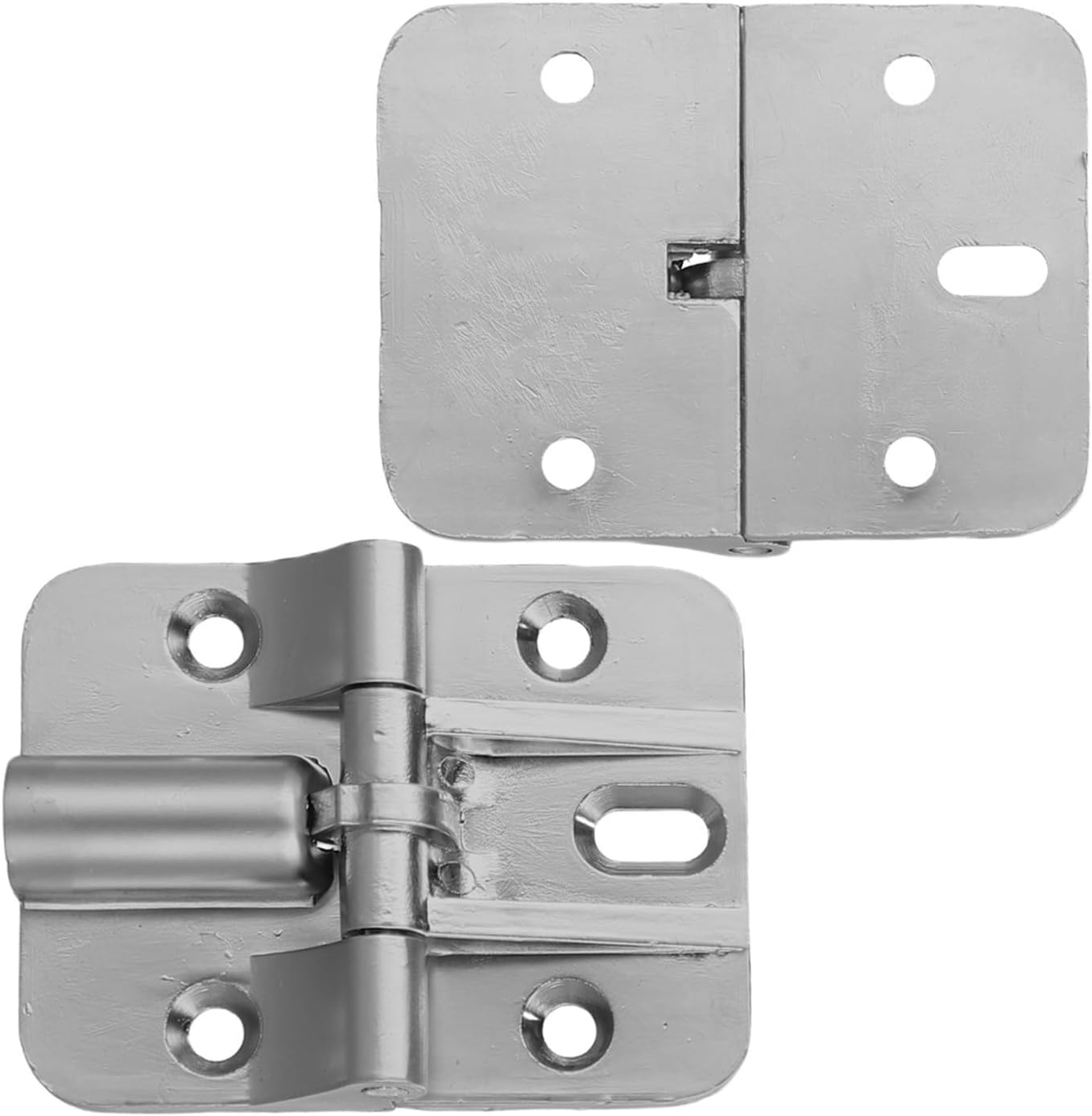 Sturdy Zinc Alloy 180 Degree Locking Hinges, Providing Security and Flexibility in Table and Door Designs (Silver)