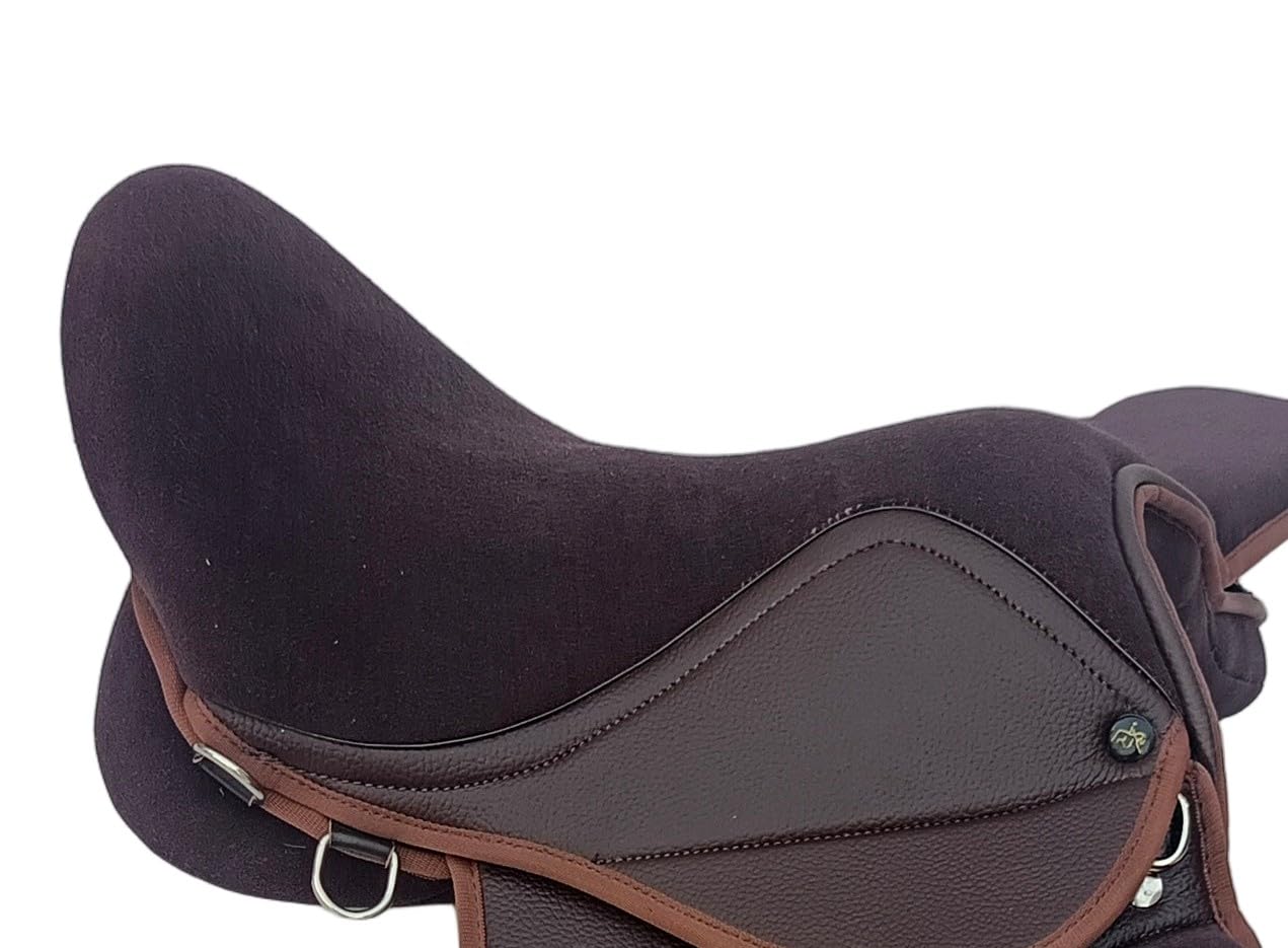 Sella per cavalli sintetici, larghezza 45 cm, colore: Nero e Marrone