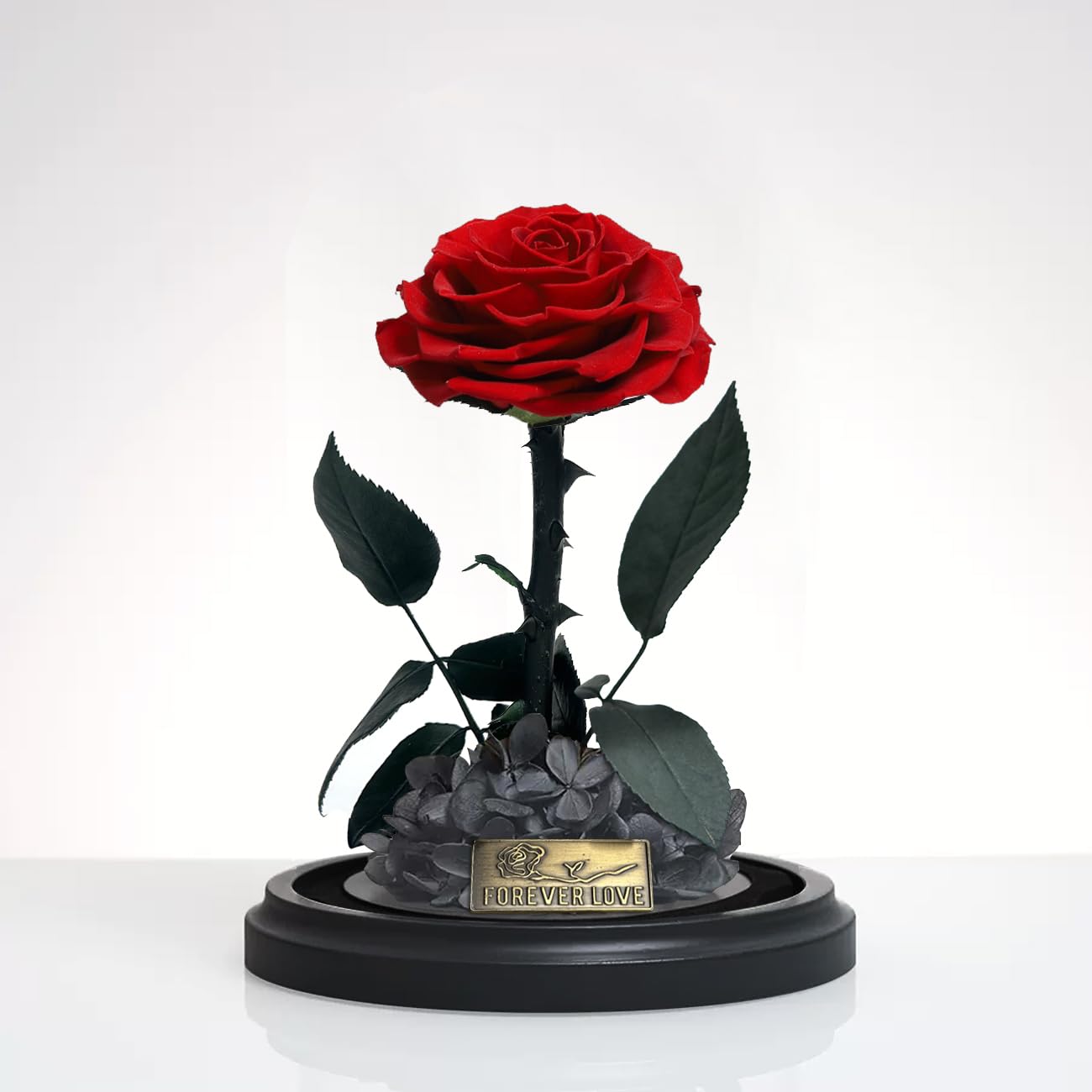 Rosa Eterna In Vetro Con Luci LED Colorate - Rosa Rossa Artificiale Nella Cupola - Regalo Romantico Per Lei, Fidanzata, Moglie - Compleanno, Festa Mamma, San Valentino