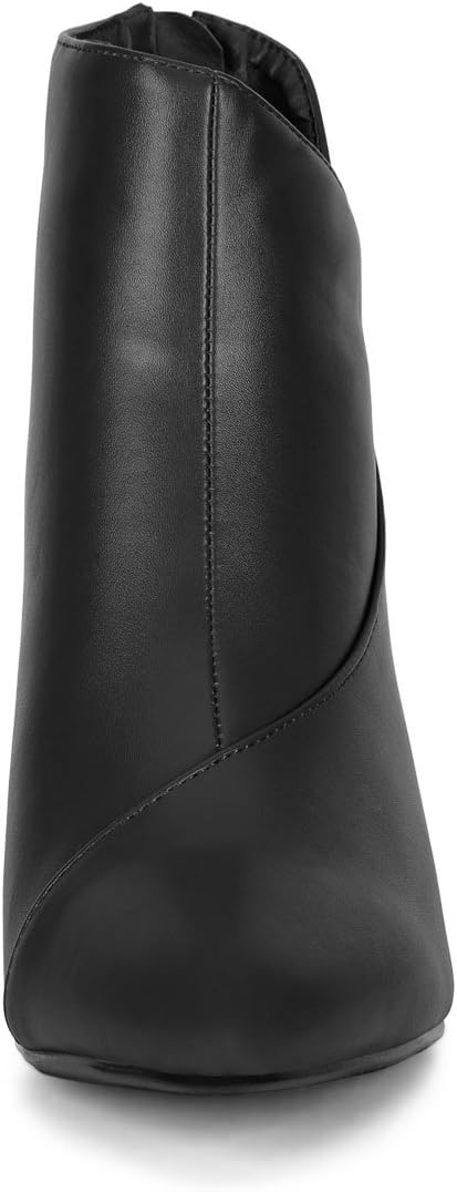Allegra K Women's Pointed Toe Zipper Wedge Heel Ankle Booties - Image 3