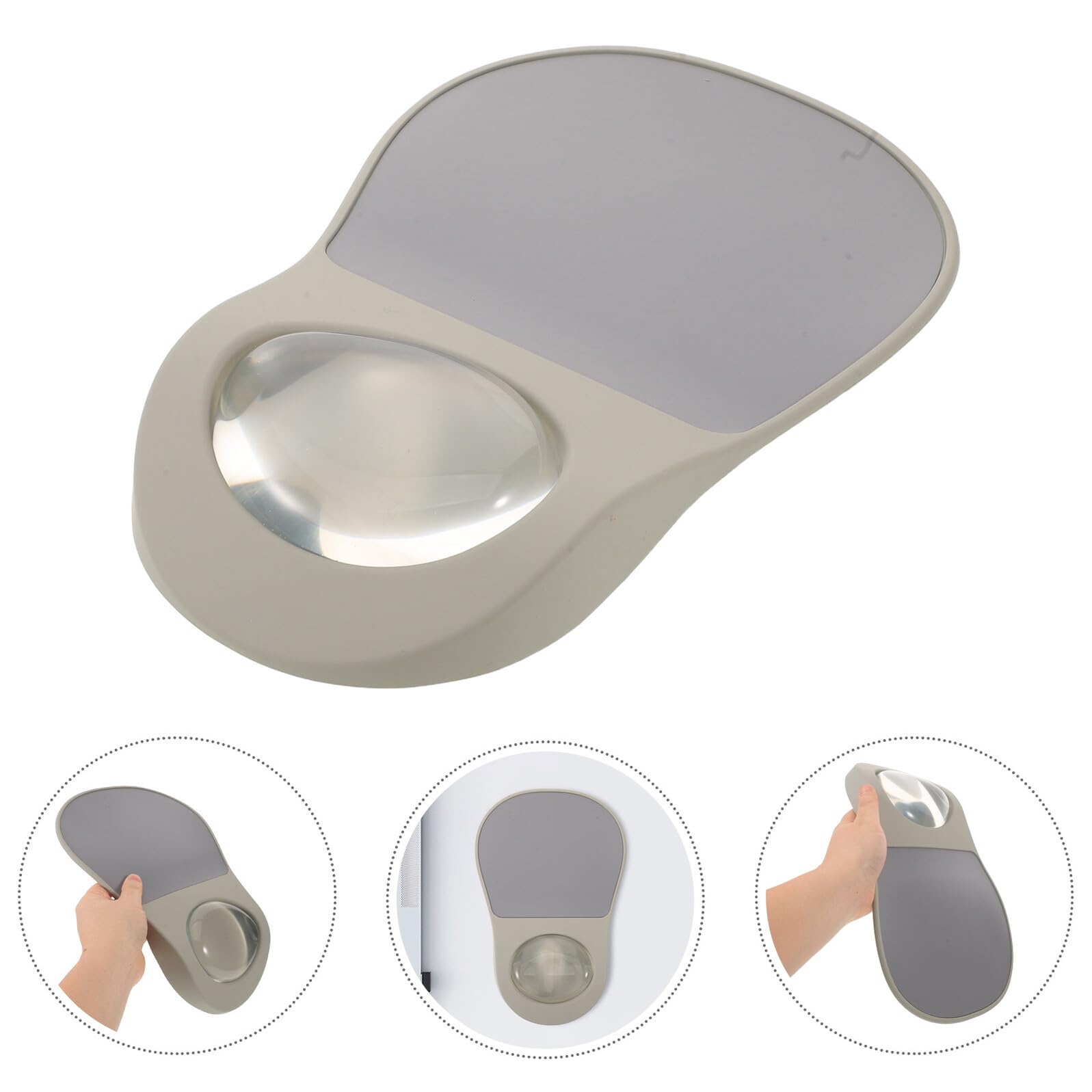 Alfombrilla Ergonómica para Ratón con Almohadilla de Descanso para Muñeca, Reposamuñecas Deslizante de Silicona en Color Gris Claro, Soporte Cómodo para Oficina y Trabajo