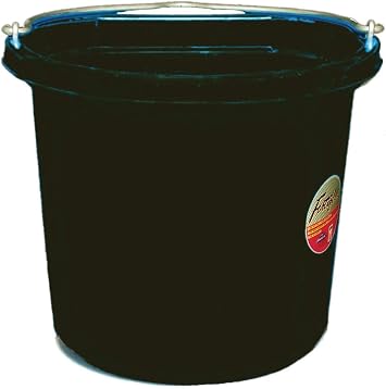 Fortiflex Flat Back Feed Bucket for Dogs/Cats and Small Animals, 24-Quart, Black