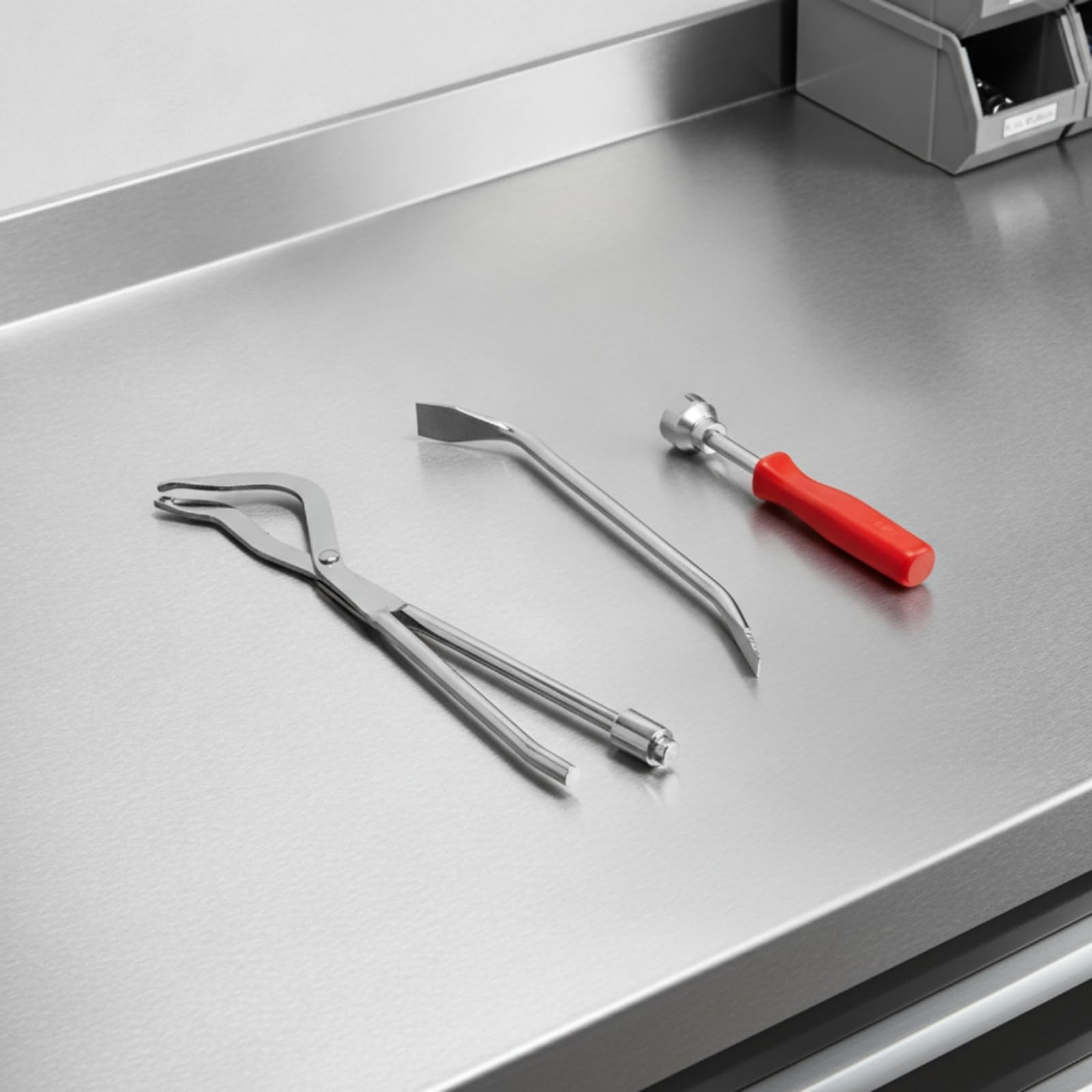 Servizio Freni Tamburo Set Attrezzi Pinza Compressore Cucchiaio Molla Metallo Durevole Aste Sottili Adatto per Spazi Ristretti Manutenzione Veicoli Meccanici, Nero